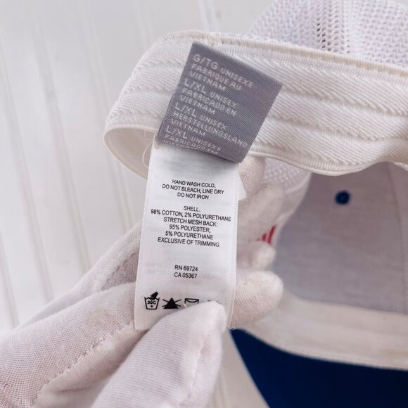 Columbia PFG Men's L/XL Blue & White Mesh Trucker Hat With American Flag - Picture 4 of 5